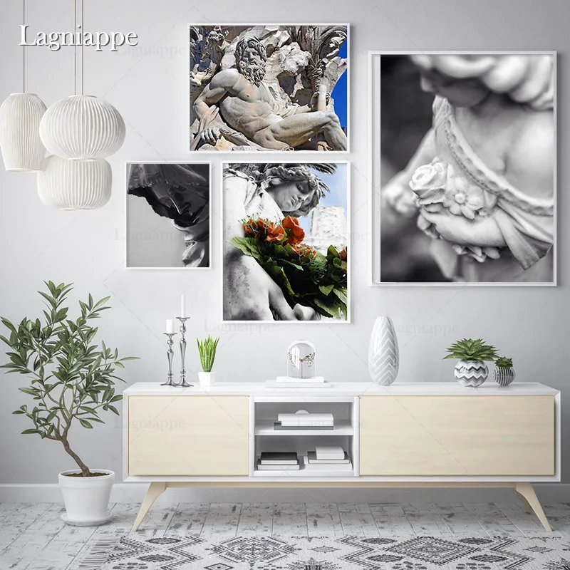 

Plaster statue religious Baroque pattern Home Kids Baby living Room Bedroom Decor Print Poster Picture Painting Wall Art Canvas