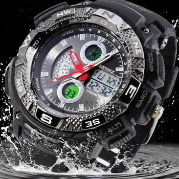 

Multifunction Male Electronic wristwatch Luminous hand Brand Epozz Luxury montre homme digital Men Sport Watches Gift waterproof