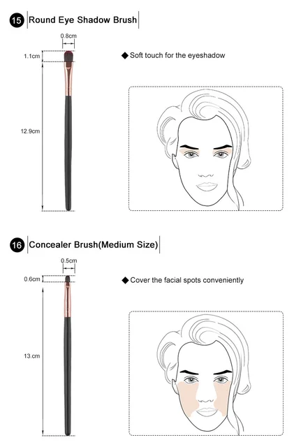 ROSALIND 20Pcs Professional Makeup Brushes Set Powder Foundation Eyeshadow Make Up Brushes Cosmetics Soft Synthetic Hair -