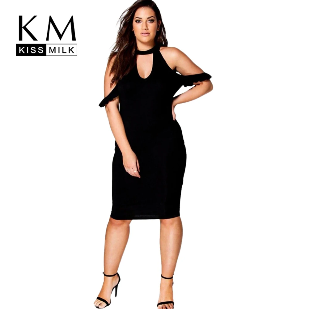 Clothing dress bodycon kissmilk hollow shoulder casual plus summer Kissmilk 2017 Big Size Fashion Women Clothing Casual Off Shoulder Bodycon Summer Dress Hollow