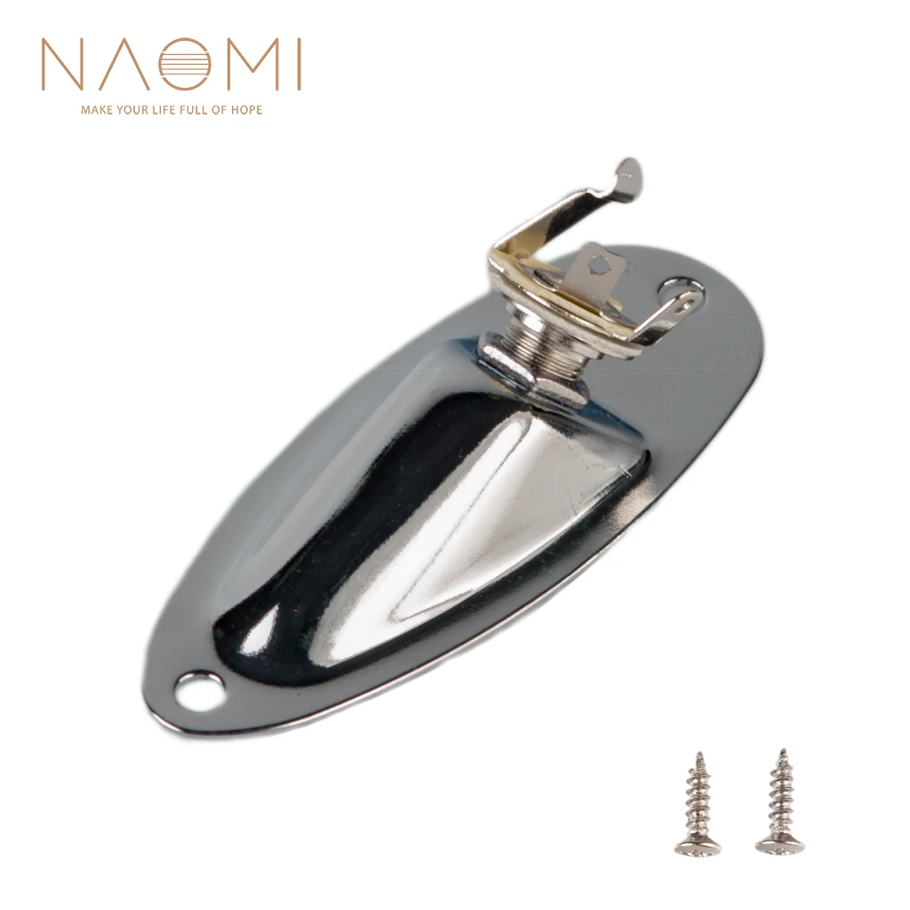 NAOMI Boat style Jack Socket Plate 1/" гитарный звукосниматель вход выход Джек пластина гнездо для Strat электрогитары