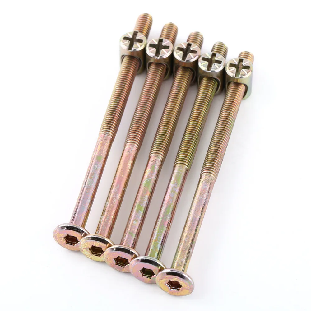 BOL-64656 10pcs M6 Carbon Steel Furniture Bolts Barrel Nuts Dowel Connector Fastener 25mm BOL-64656 10pcs M6 Carbon Steel Furniture Bolts Barrel Nuts Dowel Connector Fastener 25mm