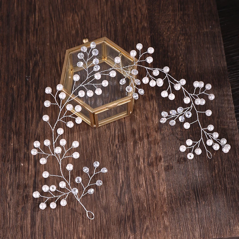 

Fashion Silver Headbands For Women Hair Jewelry Crystal Pearl Bridal Hairbands Wedding Headpiece Hair Accessories Hot Headwear