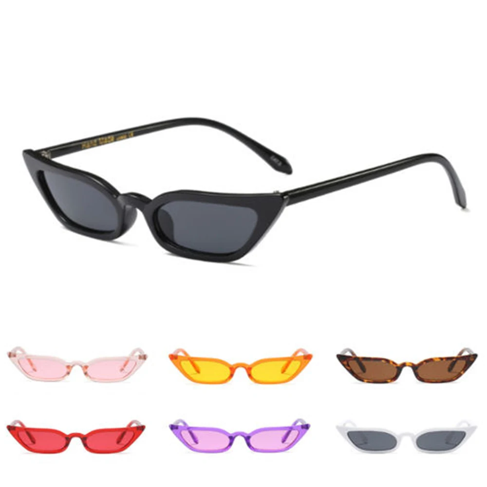 Новые модные солнечные очки женские мужские ретро красочные прозрачные маленькие красочные очки для глаз кошки горячая распродажа