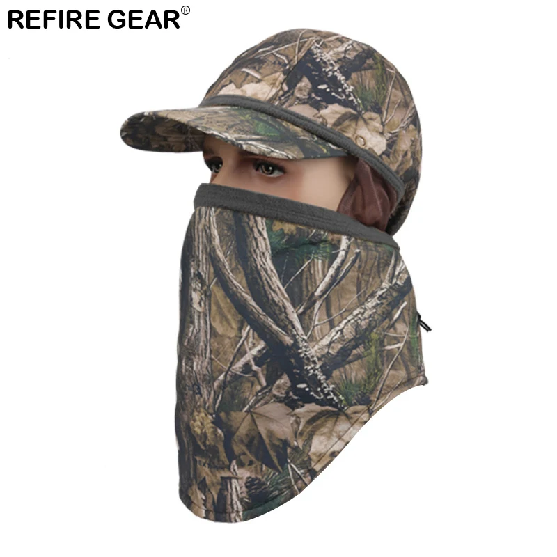 Chapéu de Inverno ao ar Livre do Velo com Capuz Refire Engrenagem Cabeça Máscara Balaclava Camo Gorro Knit Cap Tático Masculino Caminhadas Earmuffs Caps