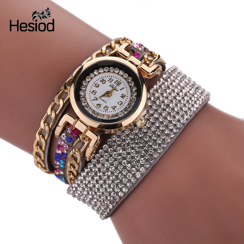 Модные часы с кристаллами и кожаным браслетом, ЖЕНСКИЕ НАРЯДНЫЕ наручные часы, изящные элегантные модные кварцевые женские часы для девушек