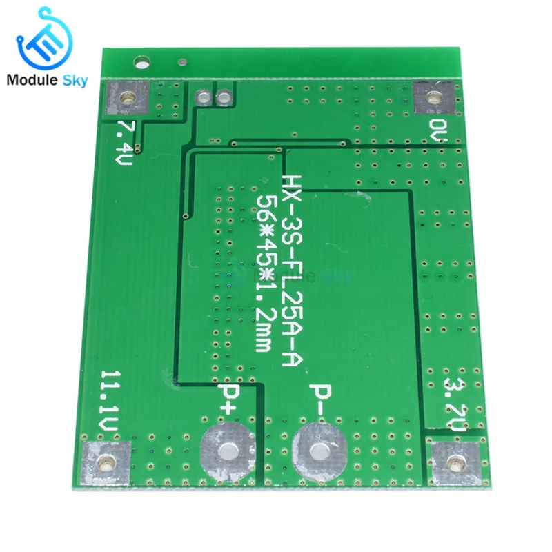 3S 11,1 V 12,6 V 25A 18650 литий-ионный аккумулятор Защитная плата для зарядки PCB 18650 power Bank источник питания балансировочный аккумулятор