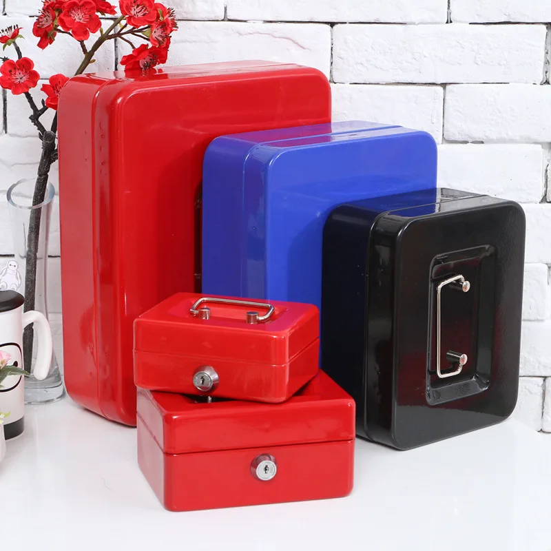 

Mini Portable Safe Box Money Jewelry Storage Collection Box For Home School Office With Compartment Tray Lockable Security Box S
