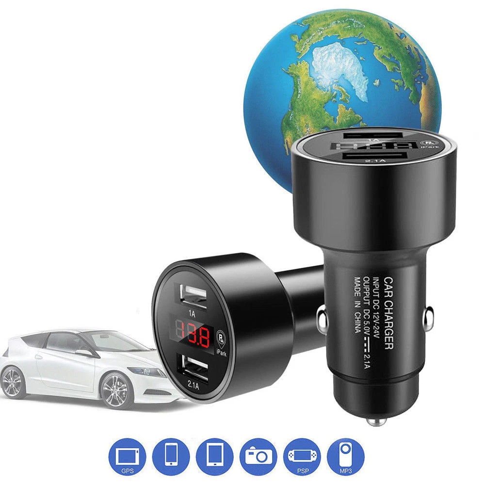 

Car USB Charger GPS Tracker Locator With positioning for search car Dual Device Voltmeter Gauge Display Cigarette Lighter