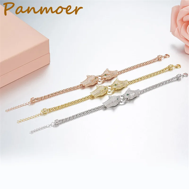 

Drop shipping S925 100% silver Green Eyes White CZ stone double leopard bracelet for women brand fashion charms Jewelry