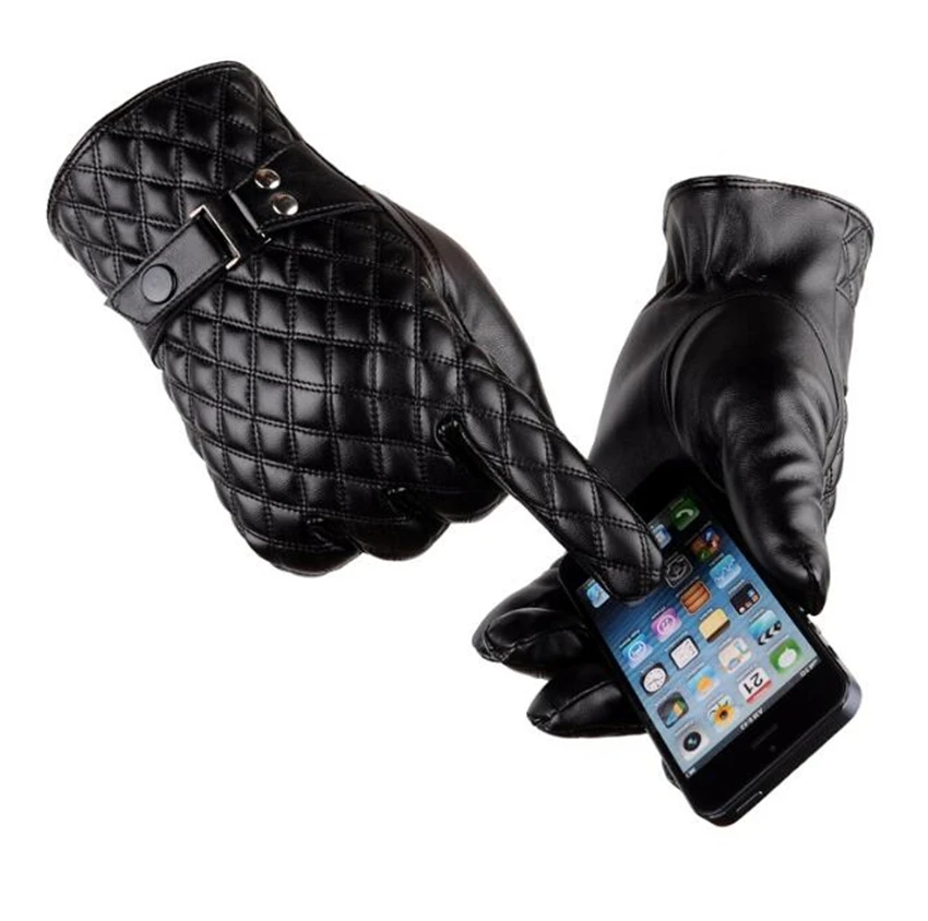 

Hot Sale Classical Outdoor Men Winter Warm Motorcycle Gloves Black Brown Rowan Leather Touch Screen Glove Mittens For Men