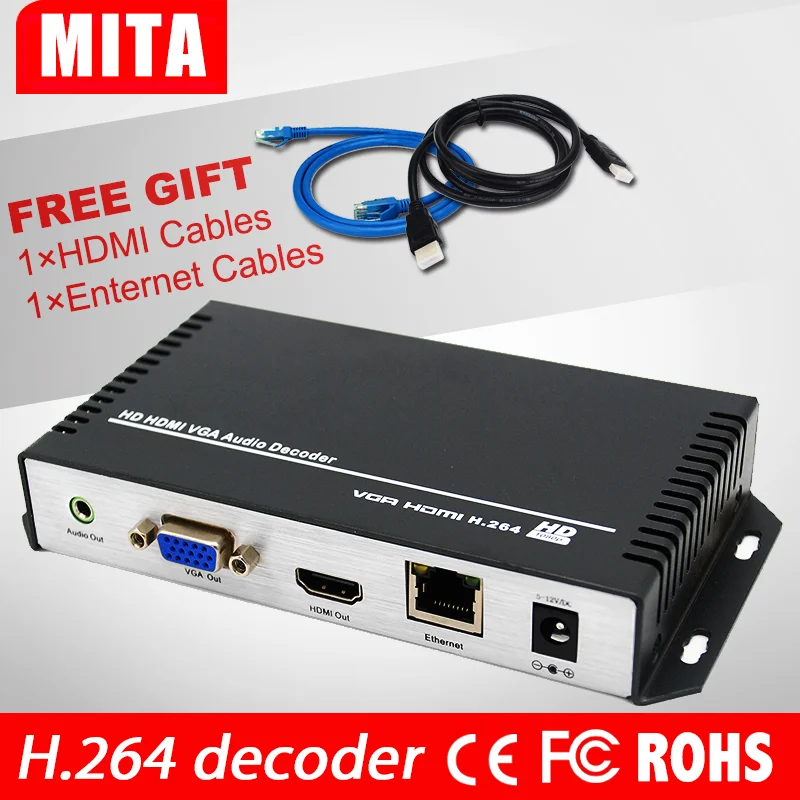 HOT H.264 IPTV Streaming Input To VGA&Hdmi output Decoder