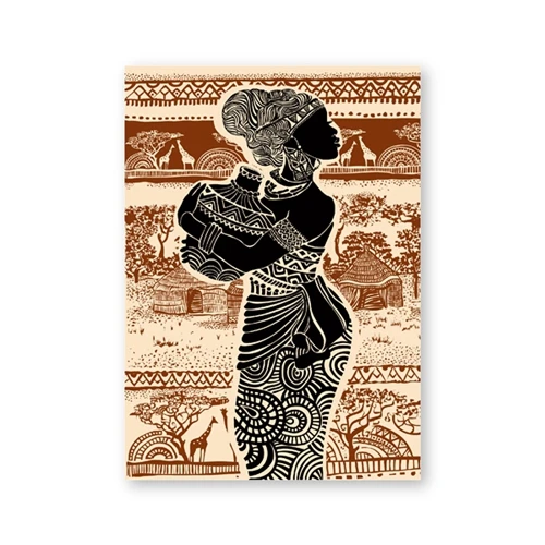 Красивая африканская девушка принт винтажный плакат на стену искусство холст живопись пейзажи Африки настенные картины для гостиной домашний декор - Цвет: PH4464