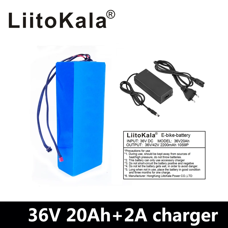 

LiitoKala Hot sale 36V Lithium battery 36V 20AH Electric Bike battery 36 V 20ah 1000W Scooter Battery with 30A BMS 42V2A charger