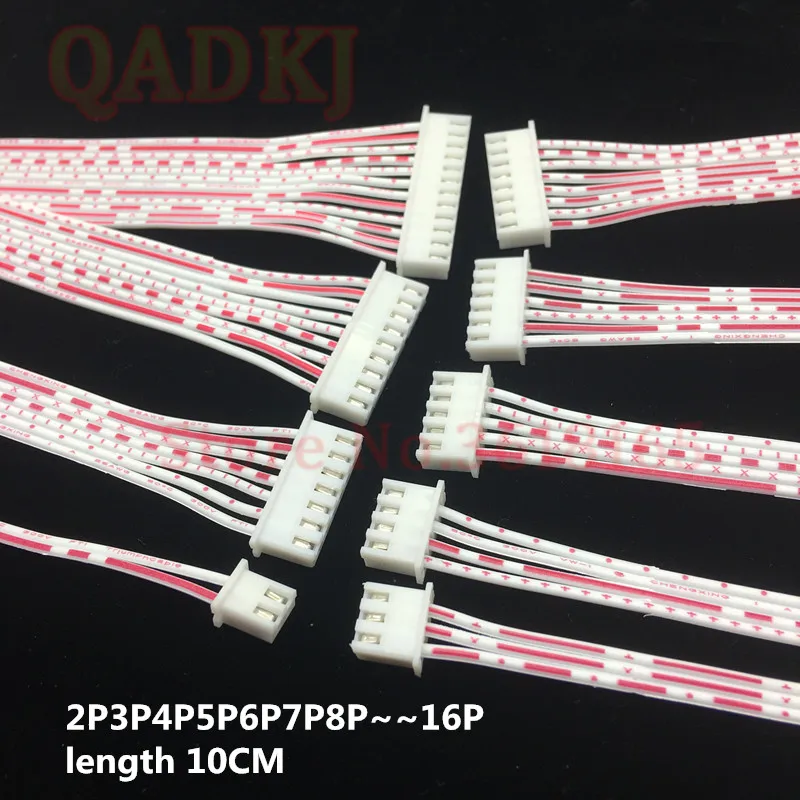 

5Pcs JST 2.54mm Pitch Connector Cable XH2.54 Plug Line length 10cm Single head Red and white 2P/3P/4P/5P/6P/7P/8P/9P/10P/11P/12P