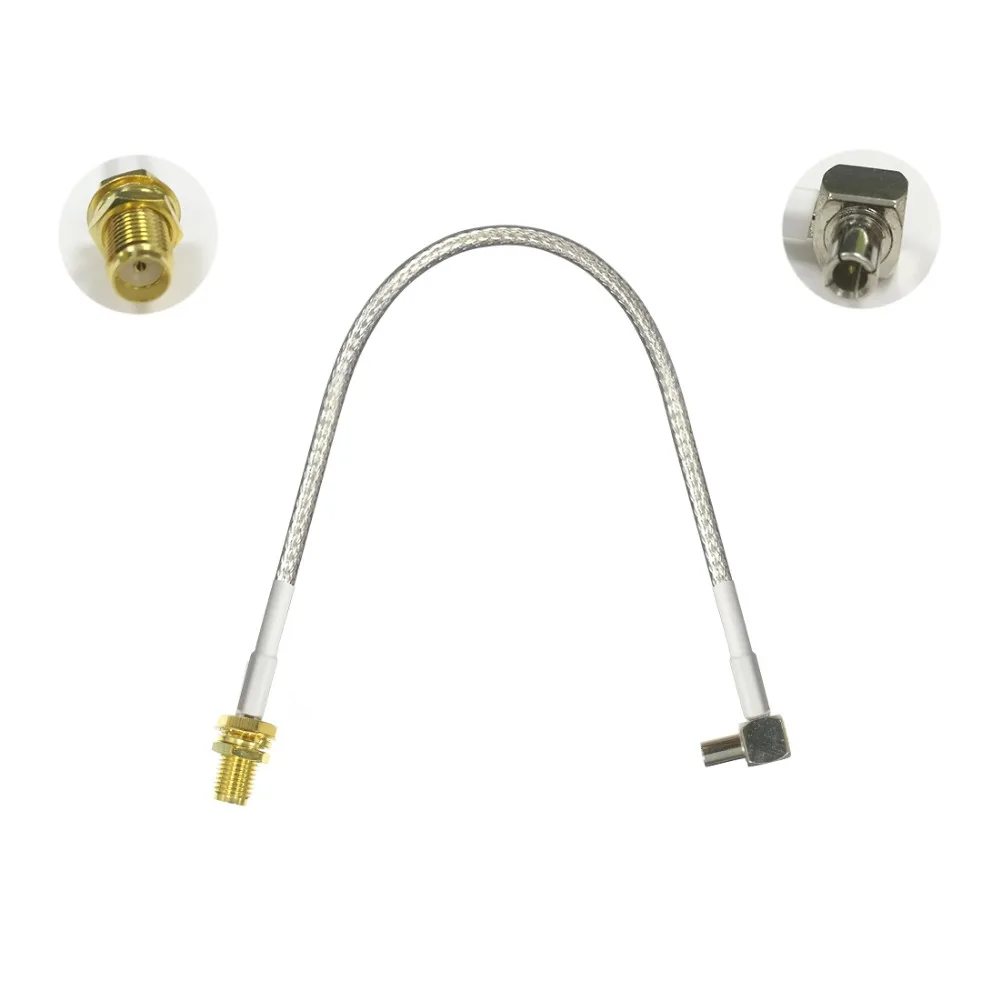 

1PC 3G modem cable TS9 right angle to SMA female nut pigtail RG316/RG174 adapter 15/30/50/100cm NEW wholesale price