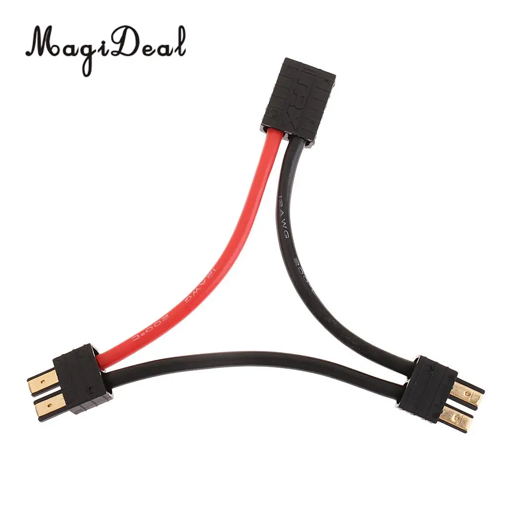 MagiDeal 2 Male 1 Female Connector RC Vehicles Model Car Lipo Battery Adapter Wire Harness for Traxxas   Series Car Parts