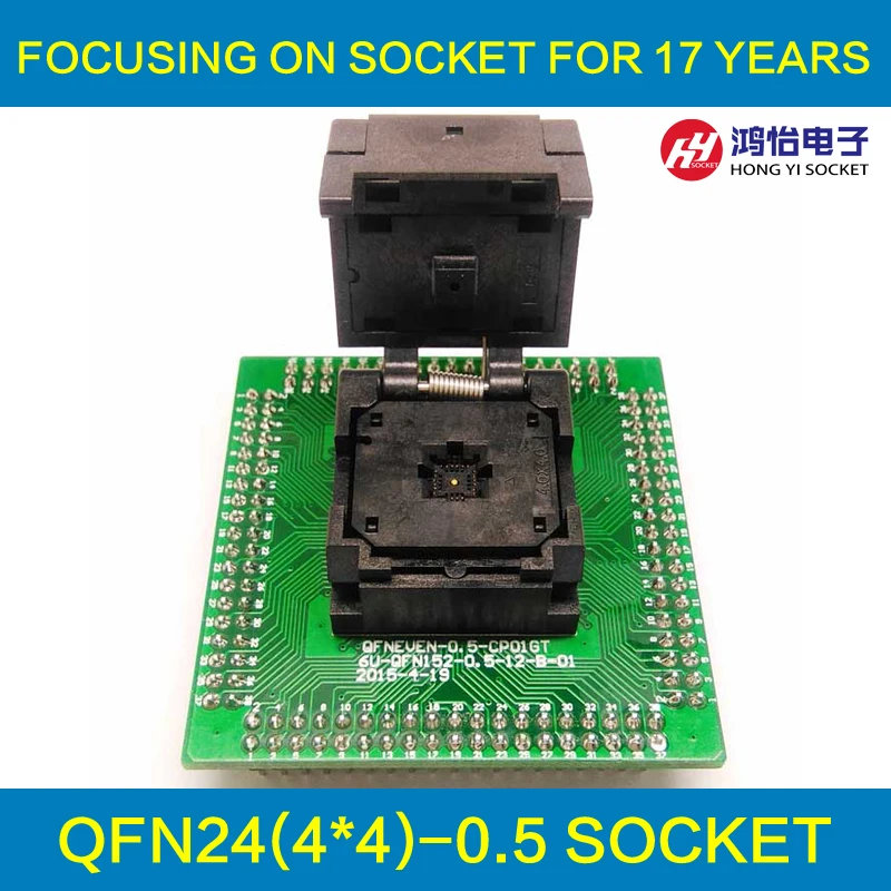 

QFN24 MLF24 WLCSP24 to DIP24 Programming Socket Pin Pitch 0.5mm IC Body Size 4x4mm IC550-0244-015-G Test Socket Adapter