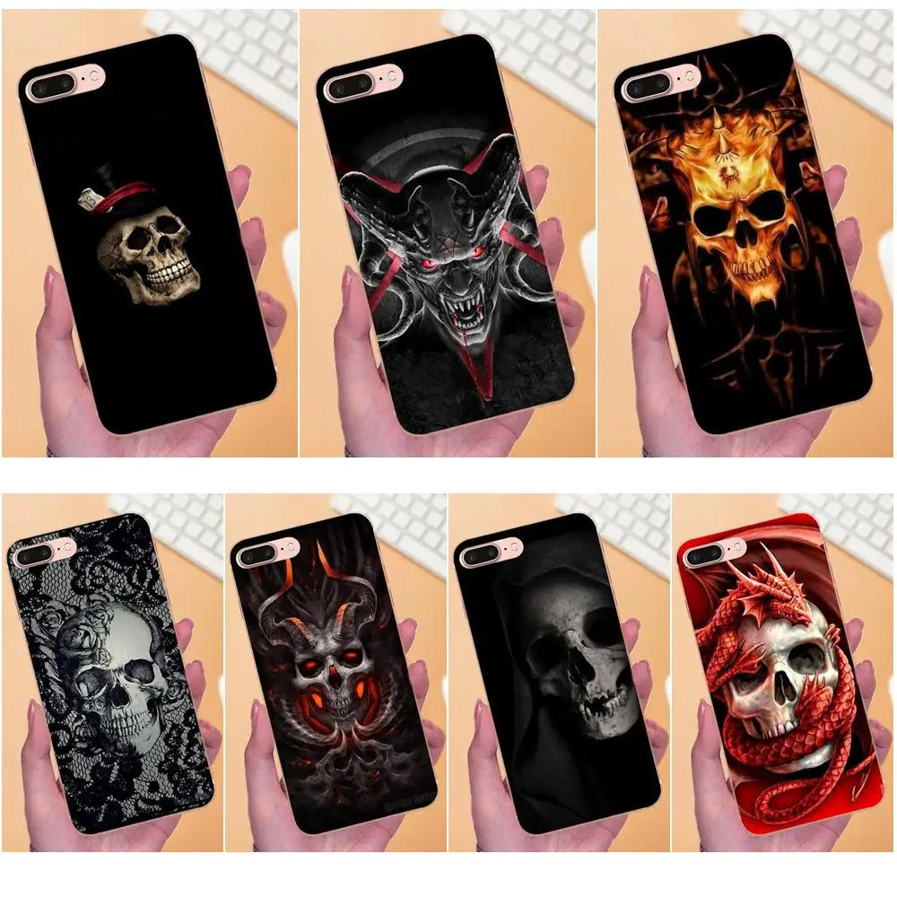 Satanic Scary Skull Модный чехол для телефона Samsung Galaxy Note 5 8 9 S3 S4 S5 S6 S7 S8 S9 S10 mini Edge Plus Lite |