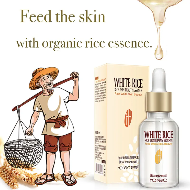 

collagen white rice skin whitening serum facial moisturizing essence liquid Nourishing skincare suero facial skin care