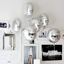 5 adet 18 ''altın gümüş balon yuvarlak düğün alüminyum folyo balonlar şişme hediye doğum günü balon parti dekorasyon helyum topu