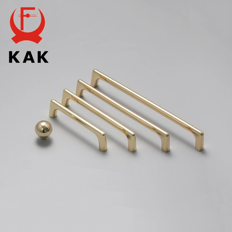 Модные яркие золотые ручки KAK для шкафа однотонные ящиков кухонные дверей