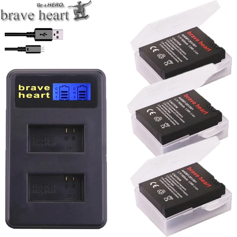 Brave heart Высокая емкость 4x hero 3 gopro hero3 батарея+ USB зарядное устройство+ чехол для аккумулятора для GoPro go pro hero 3 3+ аксессуары для камеры