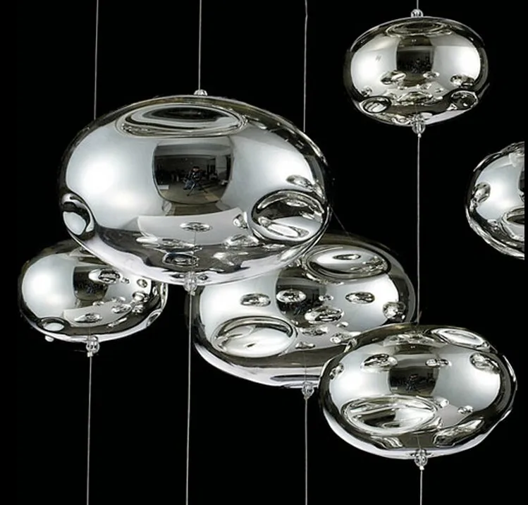 H40cm муранские Пузырьковые стеклянные потолочные светильники хромированные люстры лампы для дома подвесные светильники 110-240 В GU10 светодиодный потолочный светильник