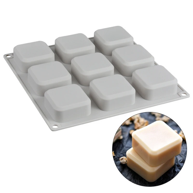

9 Grids Household Square Silicone Soap Molds DIY Soap Making Molds Bathroom Product