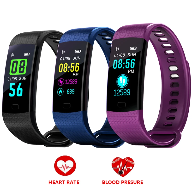 Ceny Nowy zegarek sportowy na bransolecie kobiety mężczyźni LED wodoodporna inteligentne nadgarstek Band tętno krokomierz z ciśnieniomierzem zegar dla androida iOS
