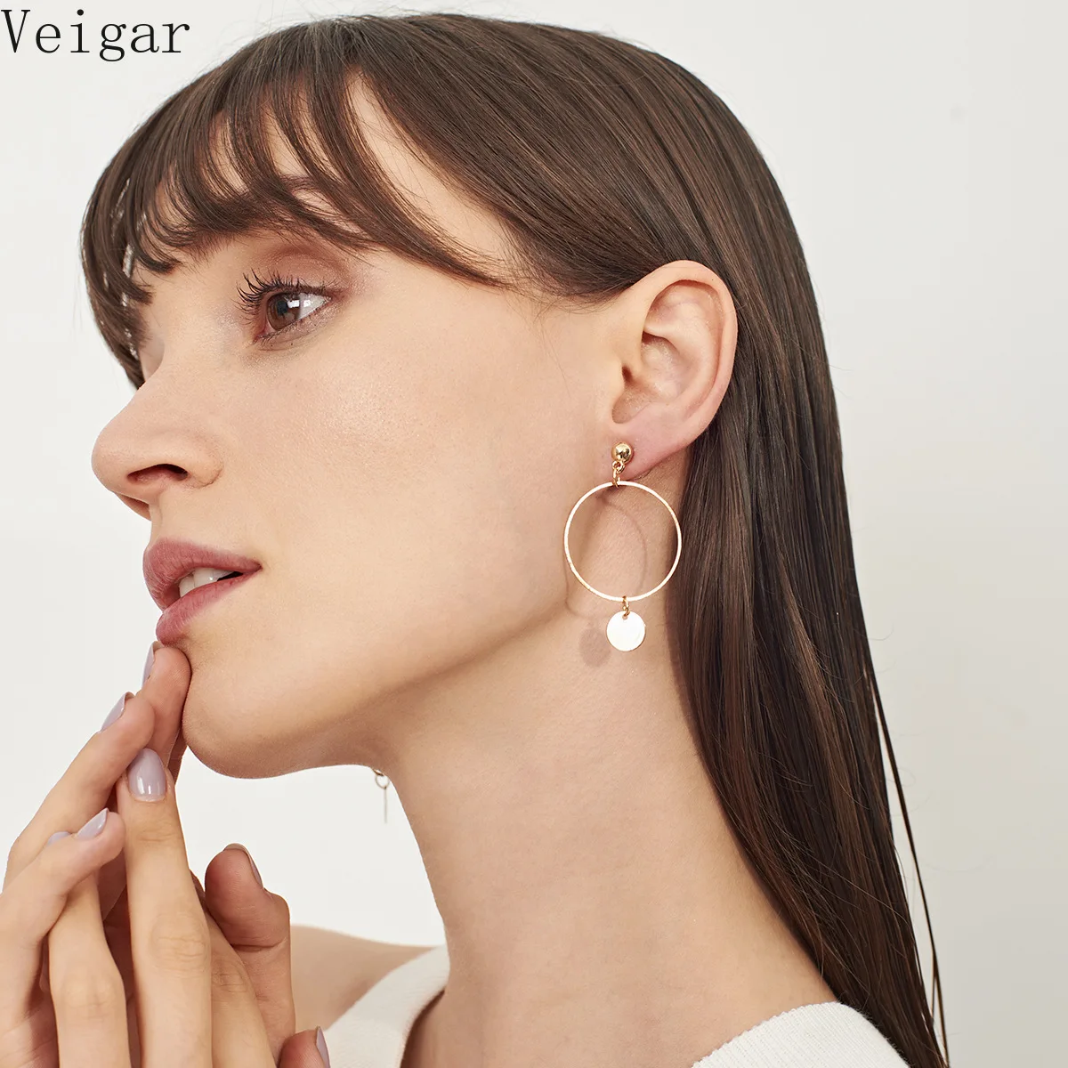 Buy Simple Delicate Sequin Dangle Earrings Hollow
