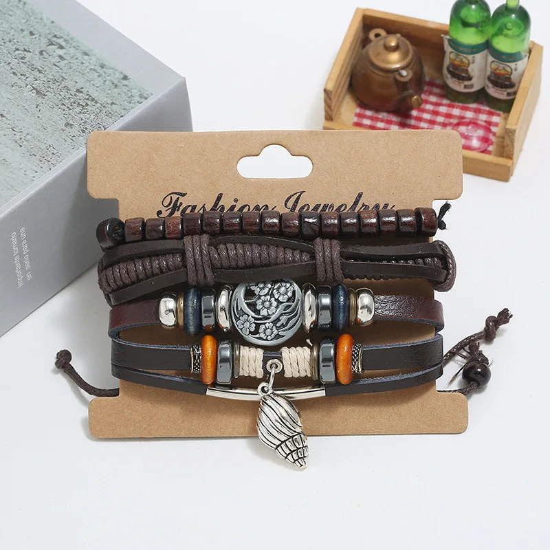 

Fashion Leather Ropes Charm Cowhead Bracelets Jewelry For Men Women