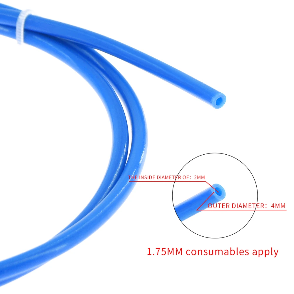 1 метр синяя тефлоновая труба соединитель 3d принтер части j-head hotend ID 2 мм OD 4 мм трубка для Ender 3 CR10 CR-10S 3d принтер