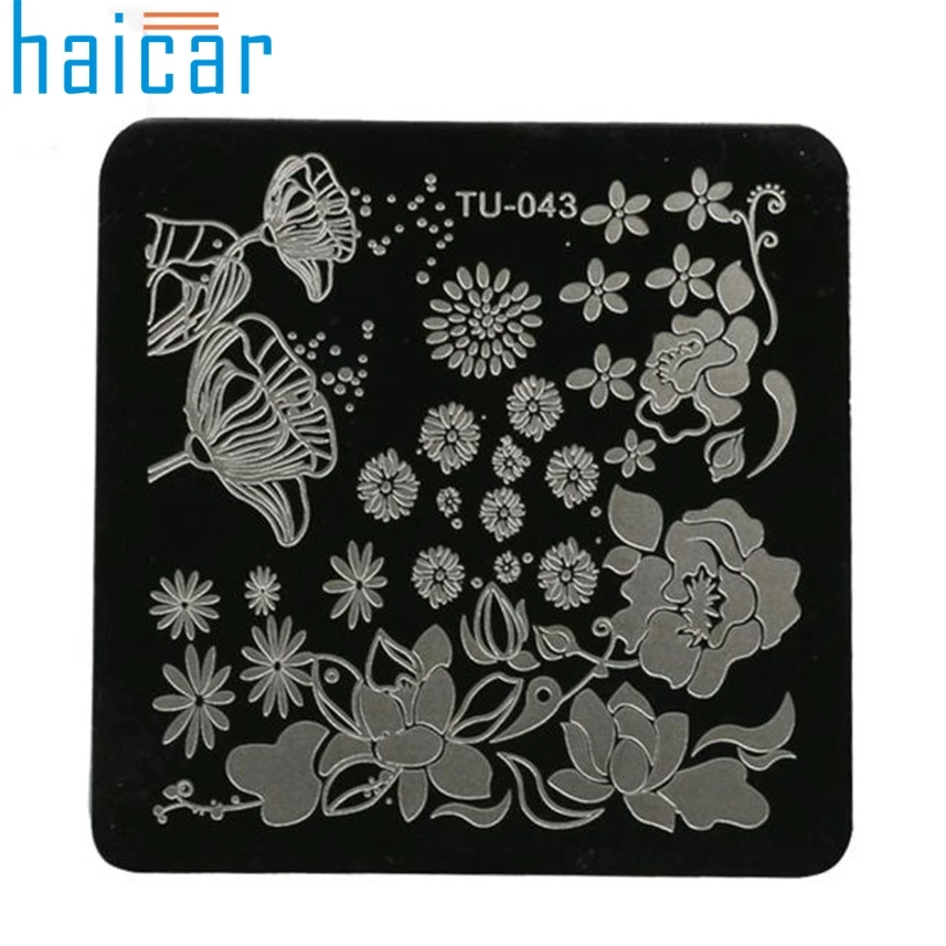 

Hot 1PC flower Printing Nail Art Sticker Stamping Plates DIY Decoration For Fashion Women Girl Stemping 6617