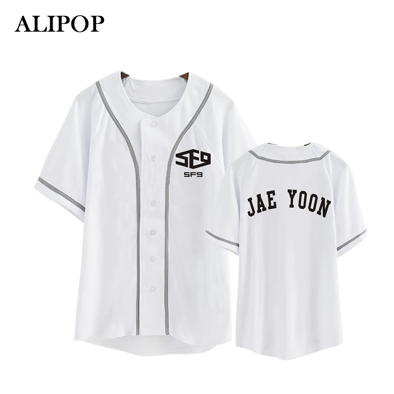 Хлопковая Футболка Kpop с кнопками и надписью Sensation alfirst9 Album Fanfare K POP|cotton tshirt|fashion