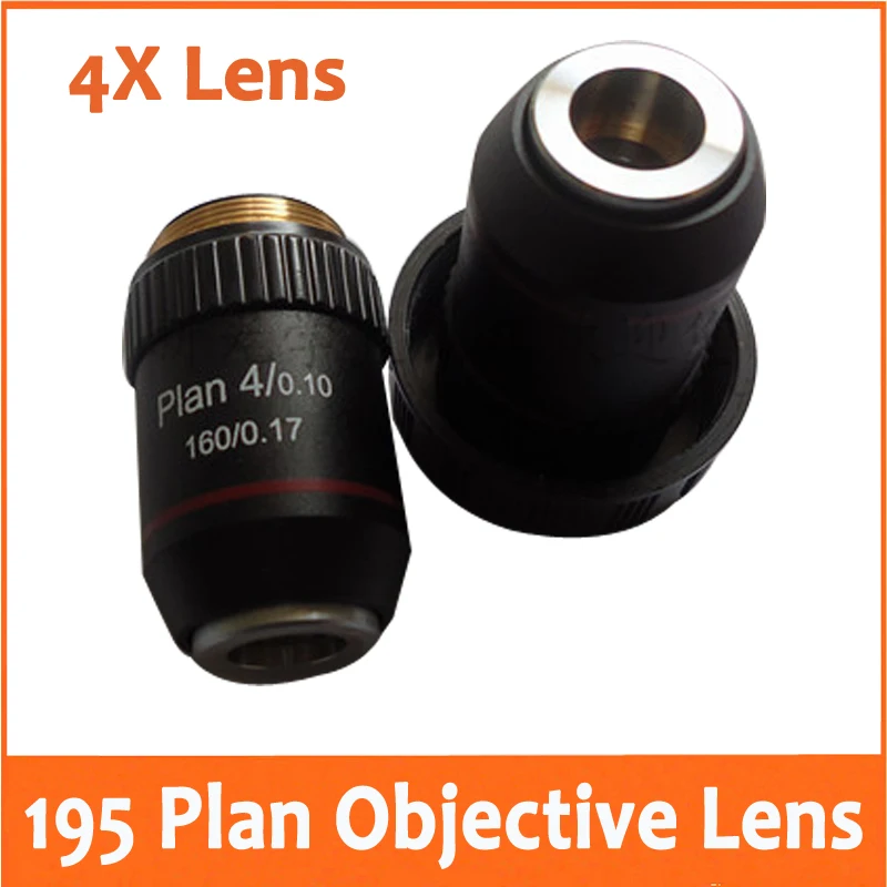 4X L=195 Plan Achromatic Bio Microscope Biological Microscope Objective