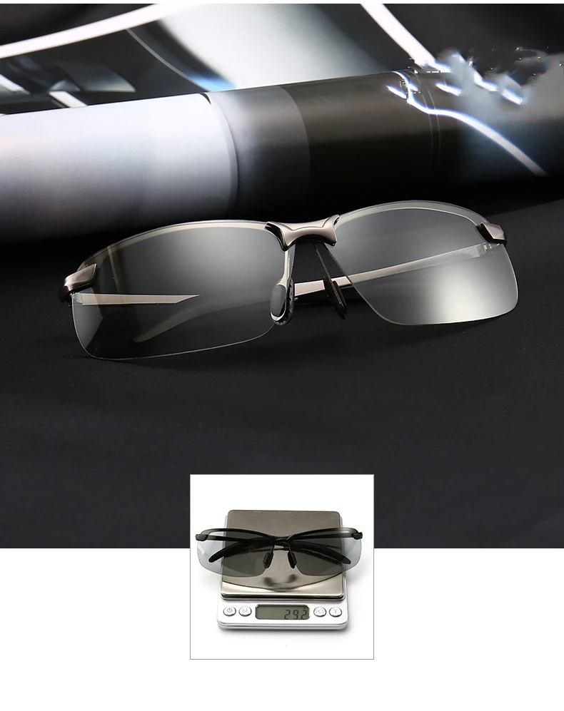 Фотохромические солнцезащитные очки Для мужчин поляризованные очки, подходят для вождения, очки-хамелеоны мужской изменения Цвет