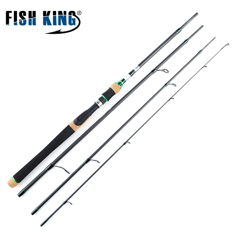 FISH KING углеродная Мягкая приманка, Удочка MH 2,1 м до 2,7 м, 4 секции, вес приманки 10-30 г, спиннинговая удочка для приманки