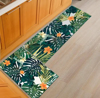 

Zeegle Plants Printed Doormats For Entrance Door Water Absorb Kitchen Rugs Bedroom Bedside Mat Anti-slip Office Chair Floor Mats