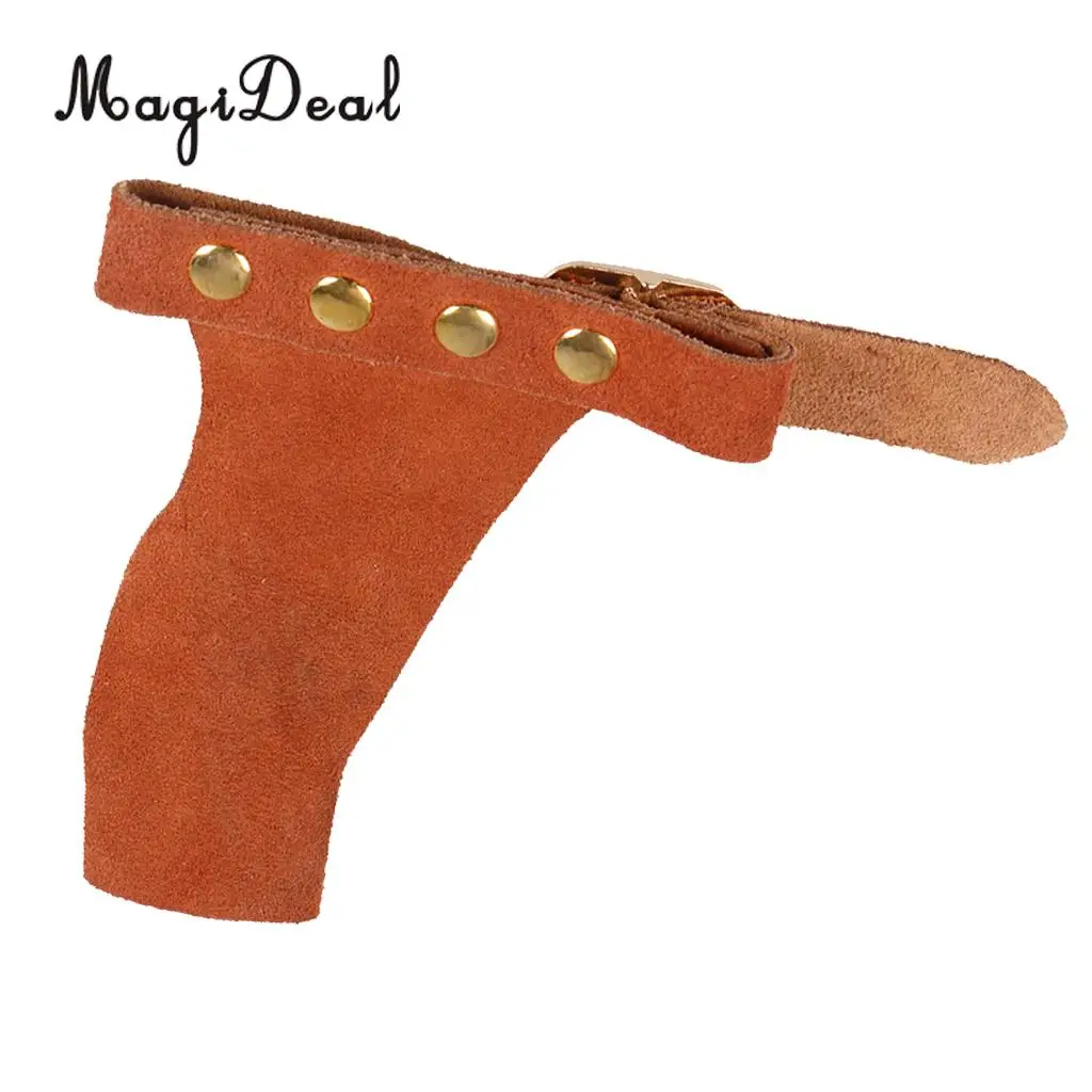 MagiDeal Soft Archery Protective Glove Left Hand Guard for Traditional Bow & Recurve Bow Outdoor Shooting Hunting Supplies Brown