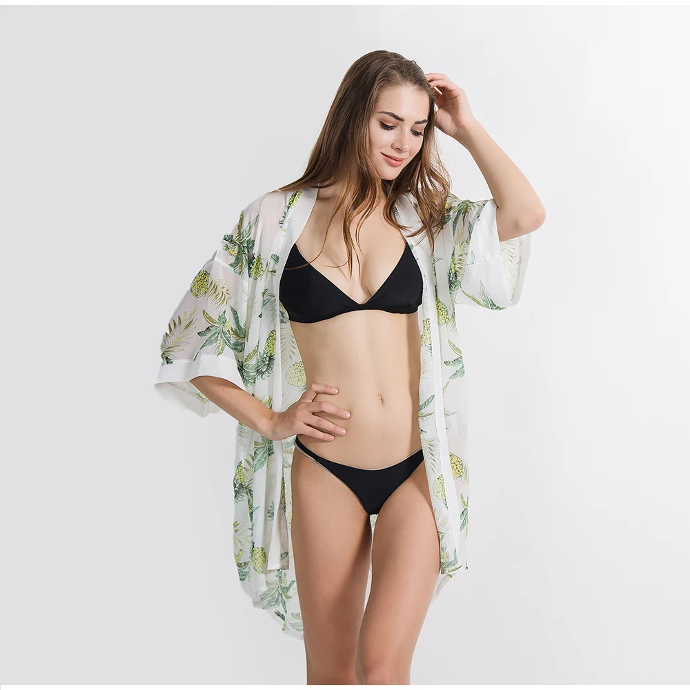 Саида De Praia Feminino 2018 пляж прикрыть парео Playa ананас Сокрытие Туника Платье