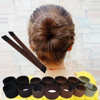 

200Pcs/Lot 7 Colors DIY Easy Bun Makers Hair Braiders Elastic Hairband Donuts Chignon Magique Magic Styling Hair Tools