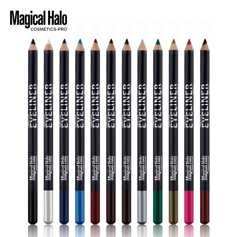 Magicalรัศมี12ชิ้น/ล็อตสีดำแต่งหน้าความงามปากกาอายไลเนอร์อายไลน์เนอร์ดินสอคิ้วอายแชโดว์