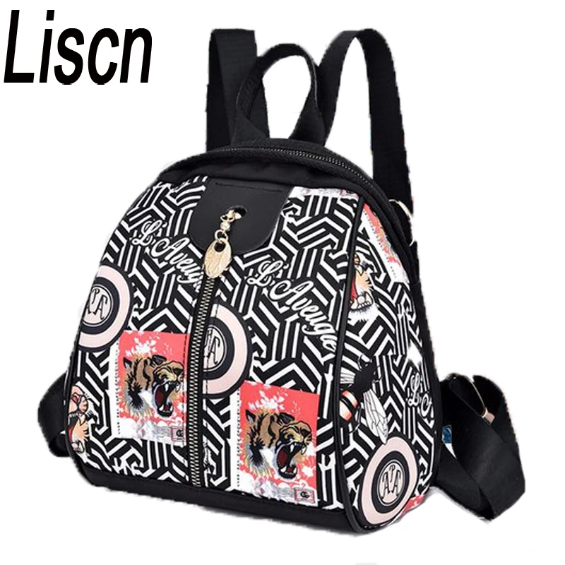 

Ladies new fashion backpack trend printing bag wild bag leisure travel bag high quality brand LISSE