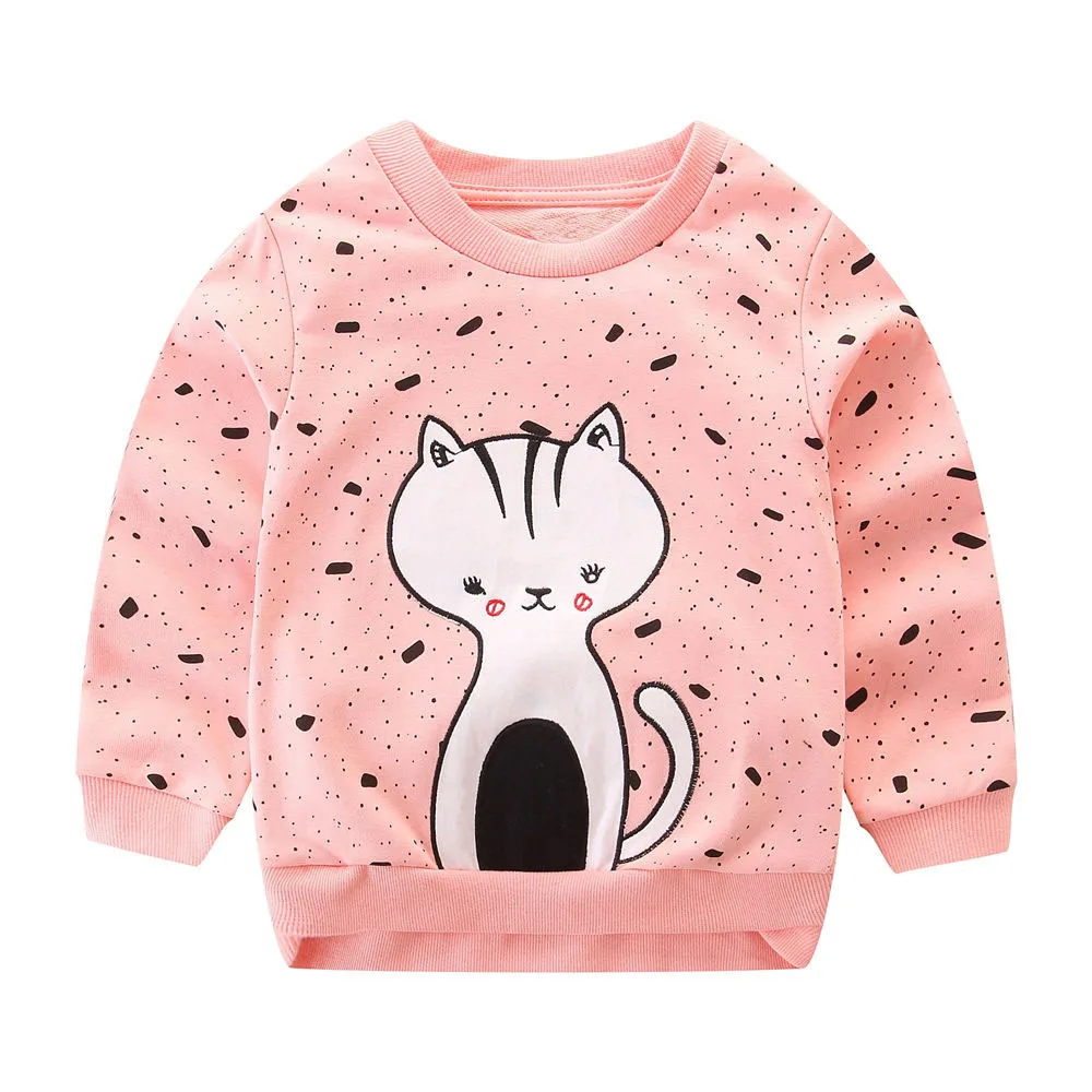 

Littlemandy Girls Sweater Cat Baby Girls Boys shirt Kids Long Sleeve Tops Cotton 2018 Brand Winter Girls Clothing