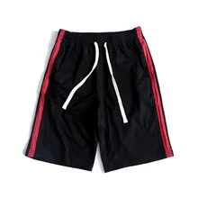 Летние Новые повседневные х/б мужские шорты Свободные Боковые Полосатые контрастные цвета эластичный пояс длиной до колена высококачественные спортивные штаны