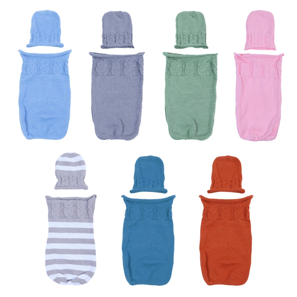 Мягкие Детские спальные мешки для малышей Обёрточная бумага для пеленания свитер малыша вязанные спальный мешок Sleepsack коляска Обёрточная