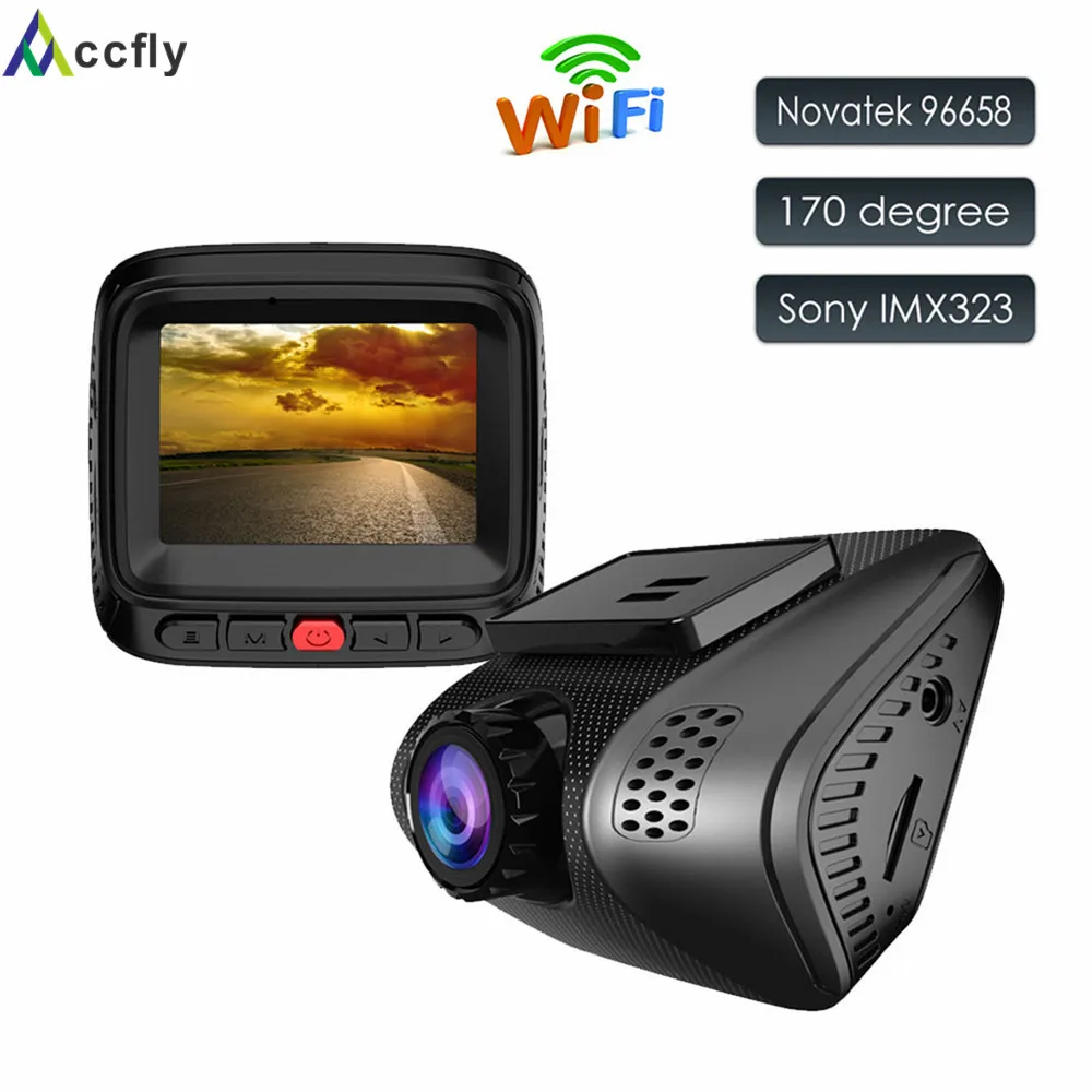 Accfly WI-FI автомобиля регистраторы Камера видеорегистратор DVRs Автомобильный видеорегистратор Новатэк 96658 sony IMX323 Full HD 1080p 170 градусов