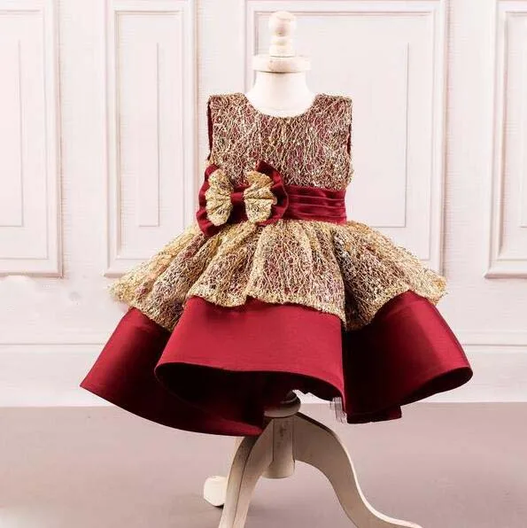 red and gold baby dress