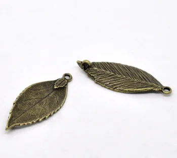 

DoreenBeads Zinc metal alloy Connectors Findings Leaf Antique Bronze Color Plated 3.5cm(1 3/8") x 13mm( 4/8"), 5 PCs new
